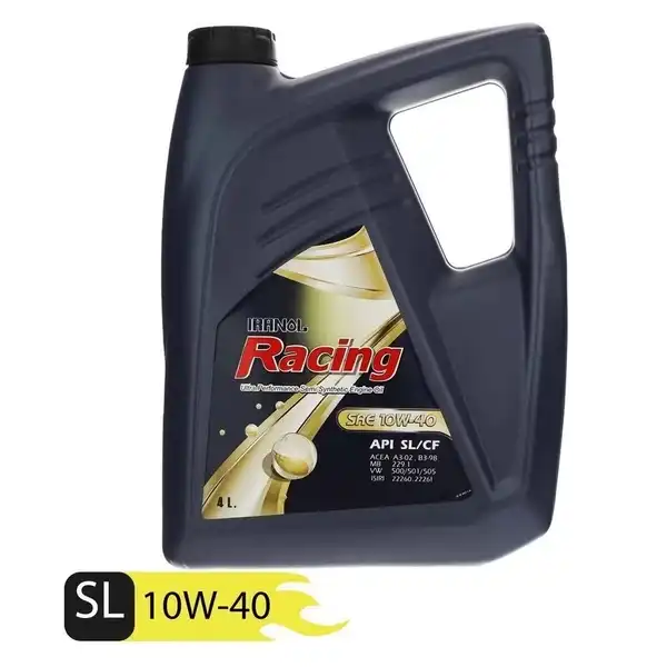 روغن موتور ایرانول ریسینگ 4 لیتری 10W/40 SL اصل